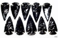 10 PIECES - Black Obsidian Arrowheads 1"-2.5" Wholesale Lot