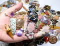 100 PC - Assorted Gemstone Pendants / Gold Plated