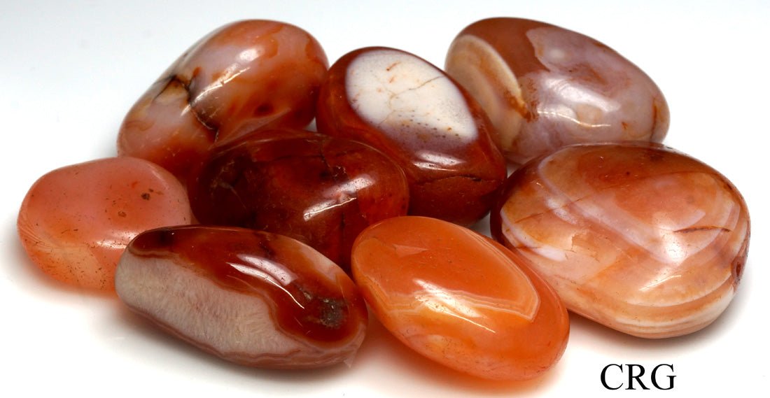12 KILO LOT/CASE - Red Carnelian Agate Tumbled (India) / 26-42mm Avg