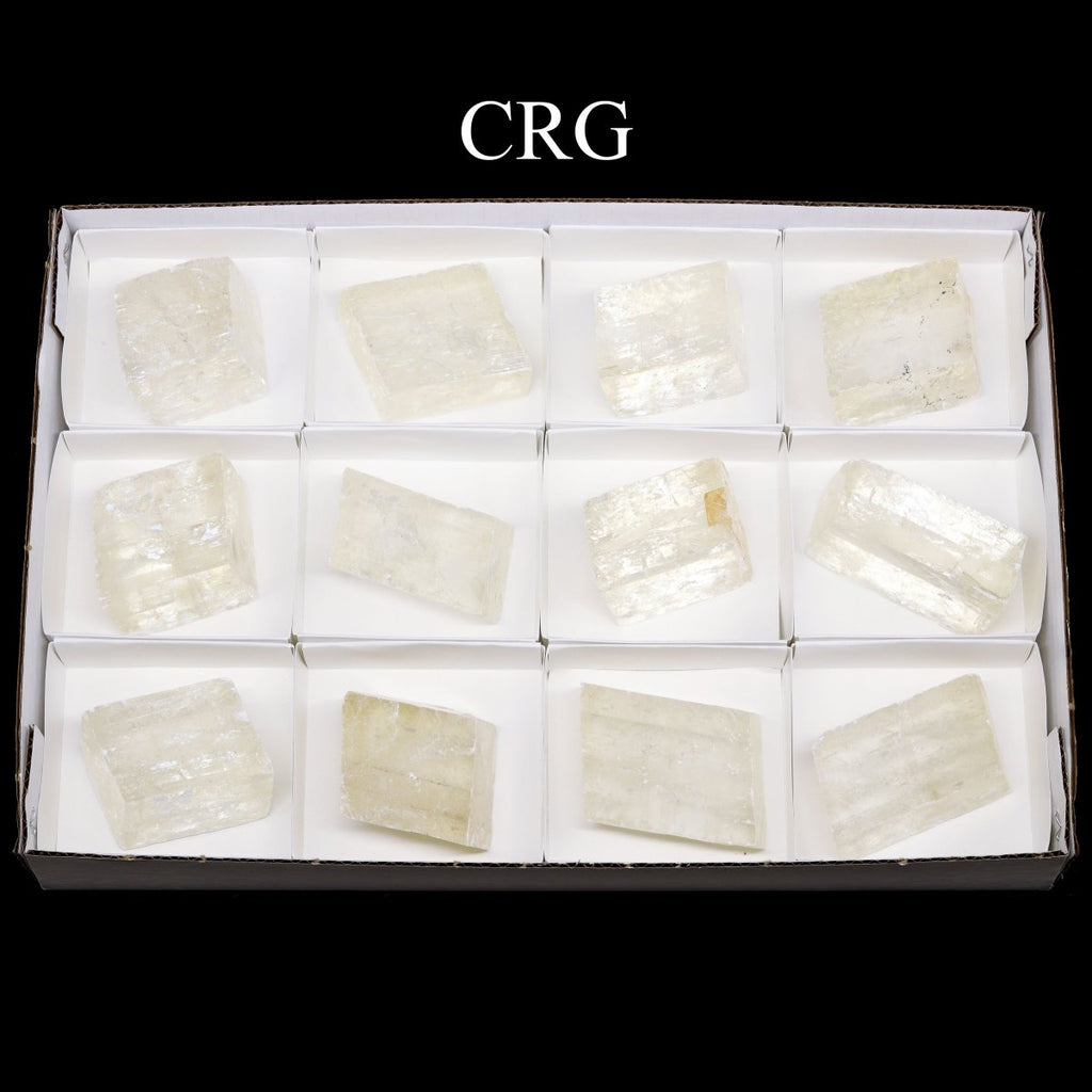 12 PIECE FLAT - Yellow Optical Calcite / Large Specimens