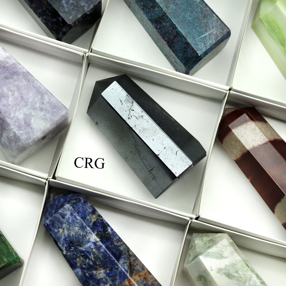 12 Piece Flat - Assorted Gemstone Points