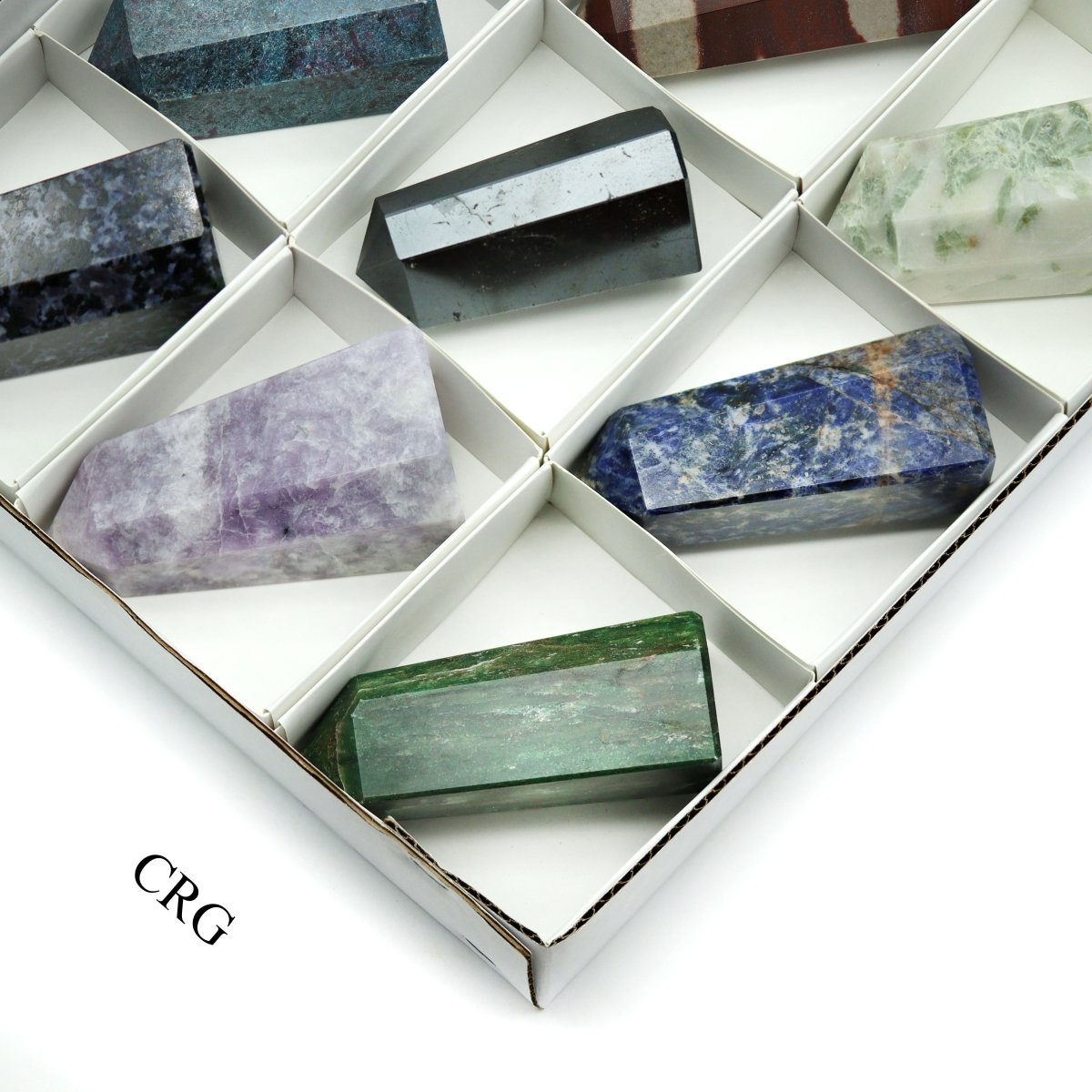 12 Piece Flat - Assorted Gemstone Points