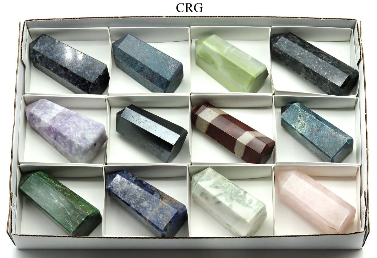 12 Piece Flat - Assorted Gemstone Points