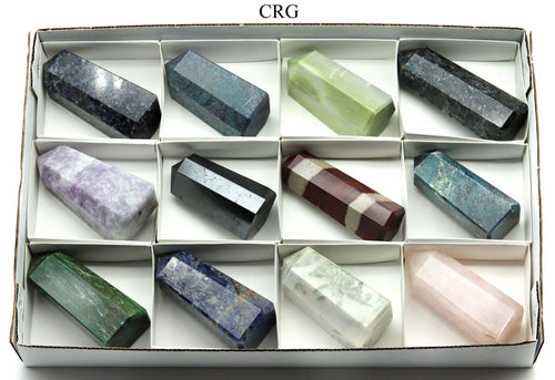 12 Piece Flat - Assorted Gemstone Points