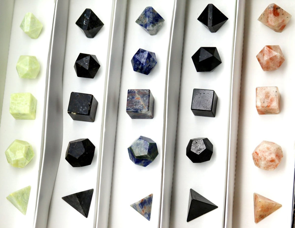 12 Piece Flat Assorted Geometry Gemstone Sets