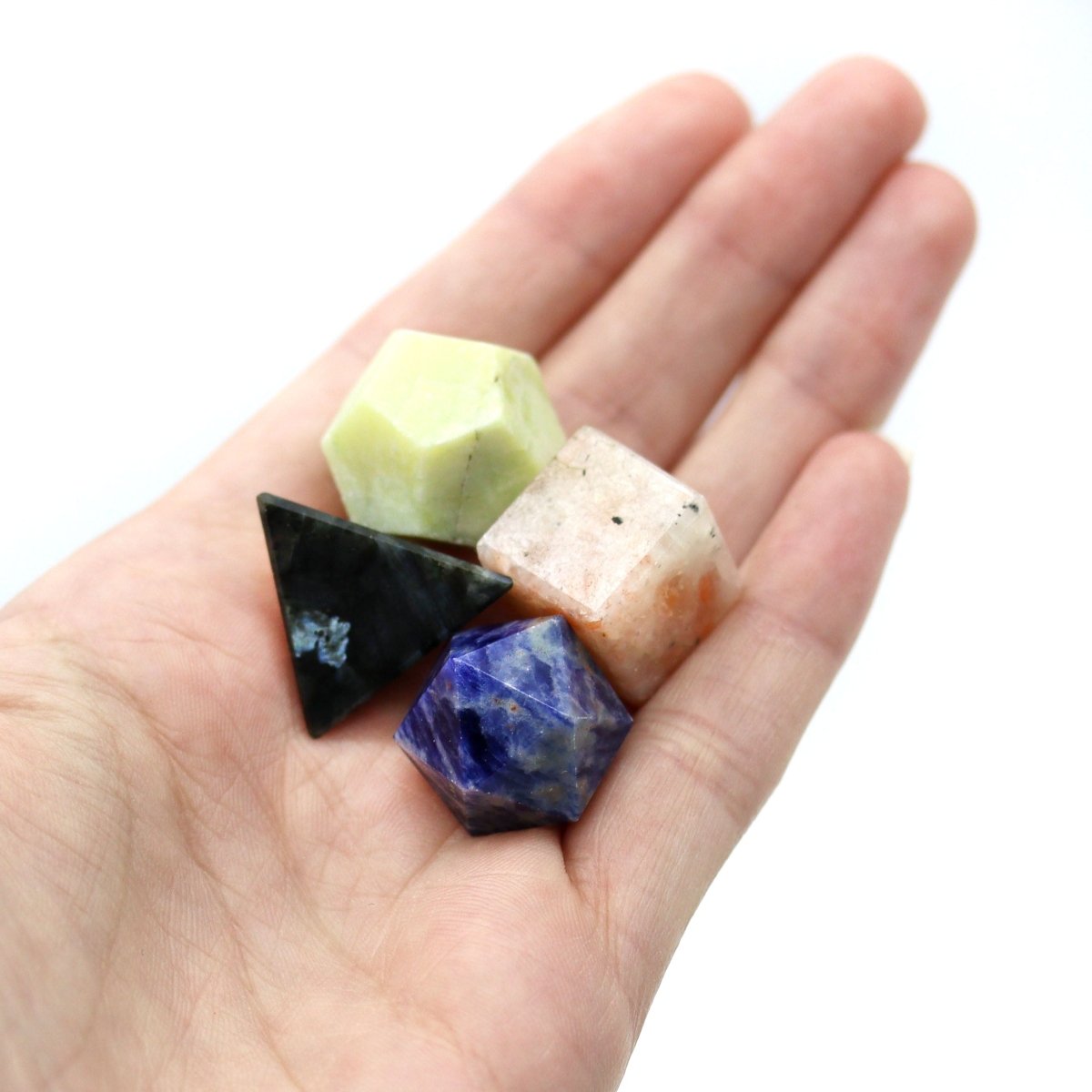 12 Piece Flat Assorted Geometry Gemstone Sets
