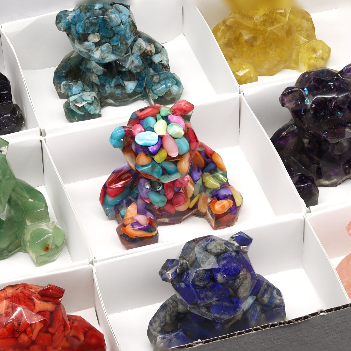 12 Piece Flat - Assorted Orgonite Teddy Bears