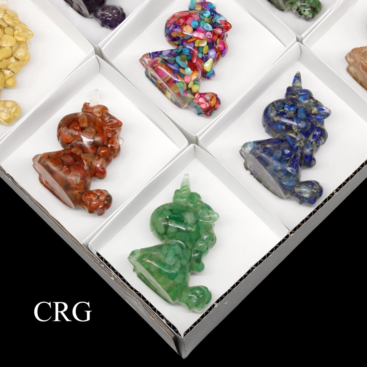 12 Piece Flat - Assorted Orgonite Unicorns