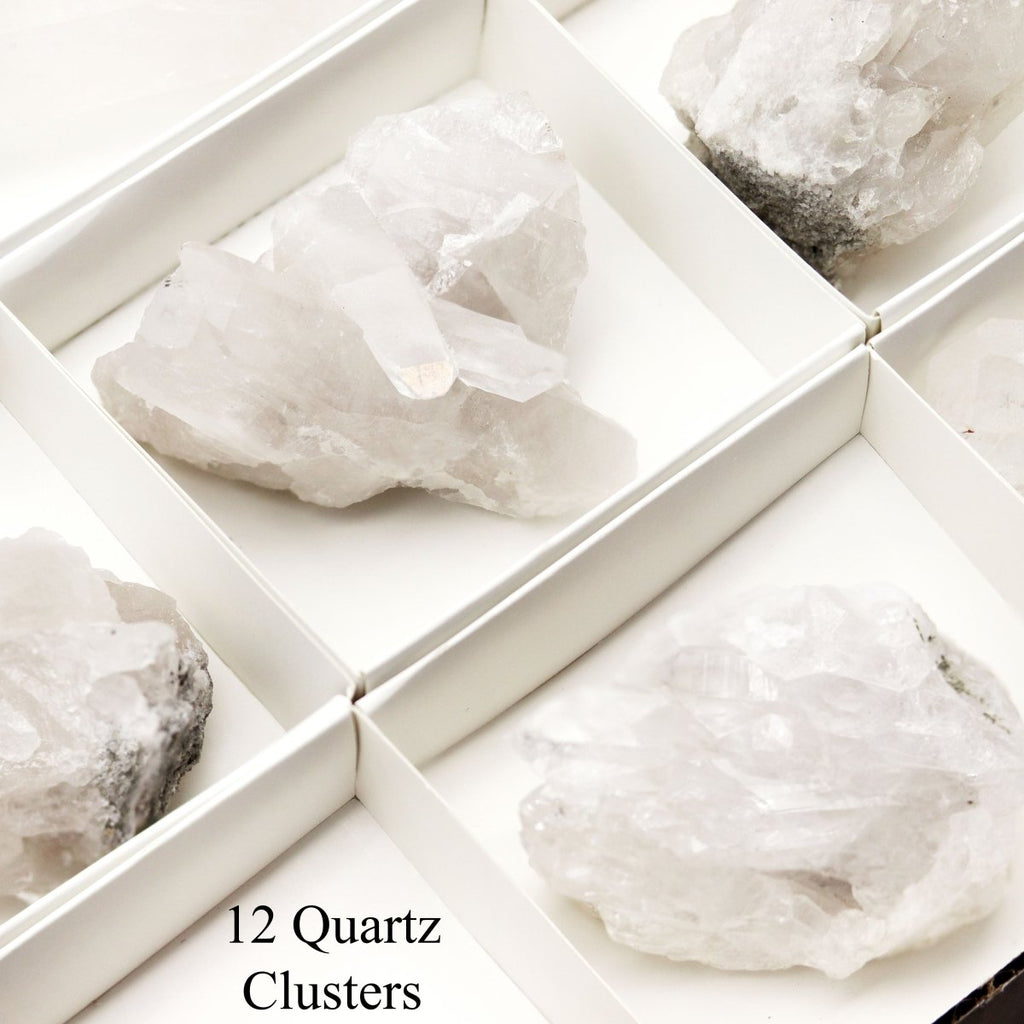 12 Piece Flat - Crystal Quartz Clusters