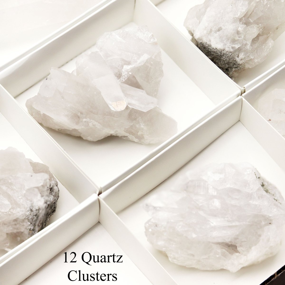 12 Piece Flat - Crystal Quartz Clusters