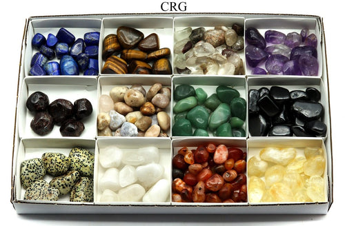 12 Stone Flat - Assorted Tumbled Gemstone / 8 oz. Lots