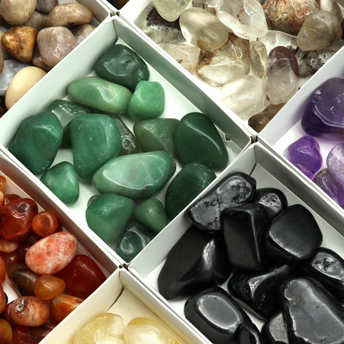 12 Stone Flat - Assorted Tumbled Gemstone / 8 oz. Lots