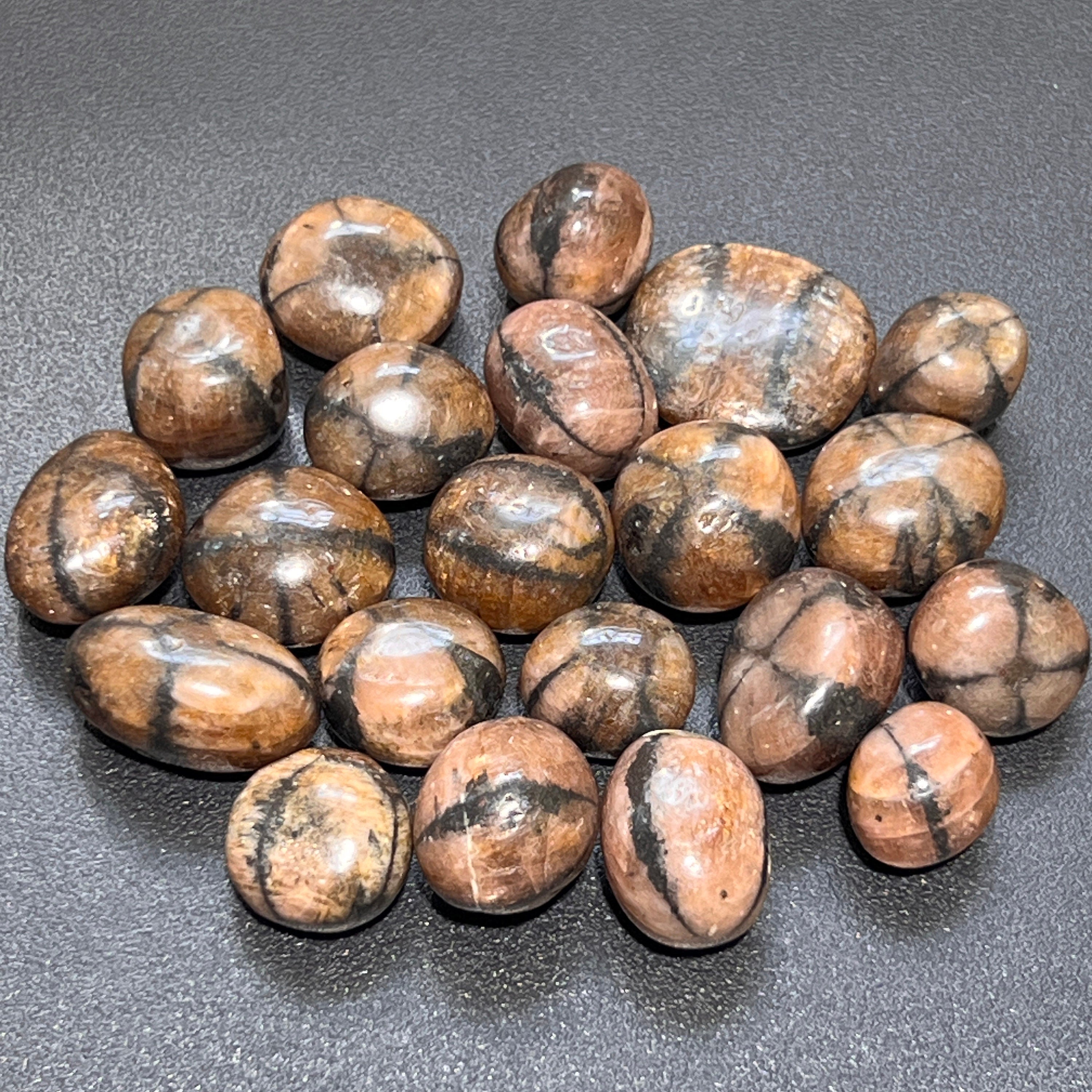 Extra Quality Chiastolite Cross Tumbled Stones (By The Piece or Pound)