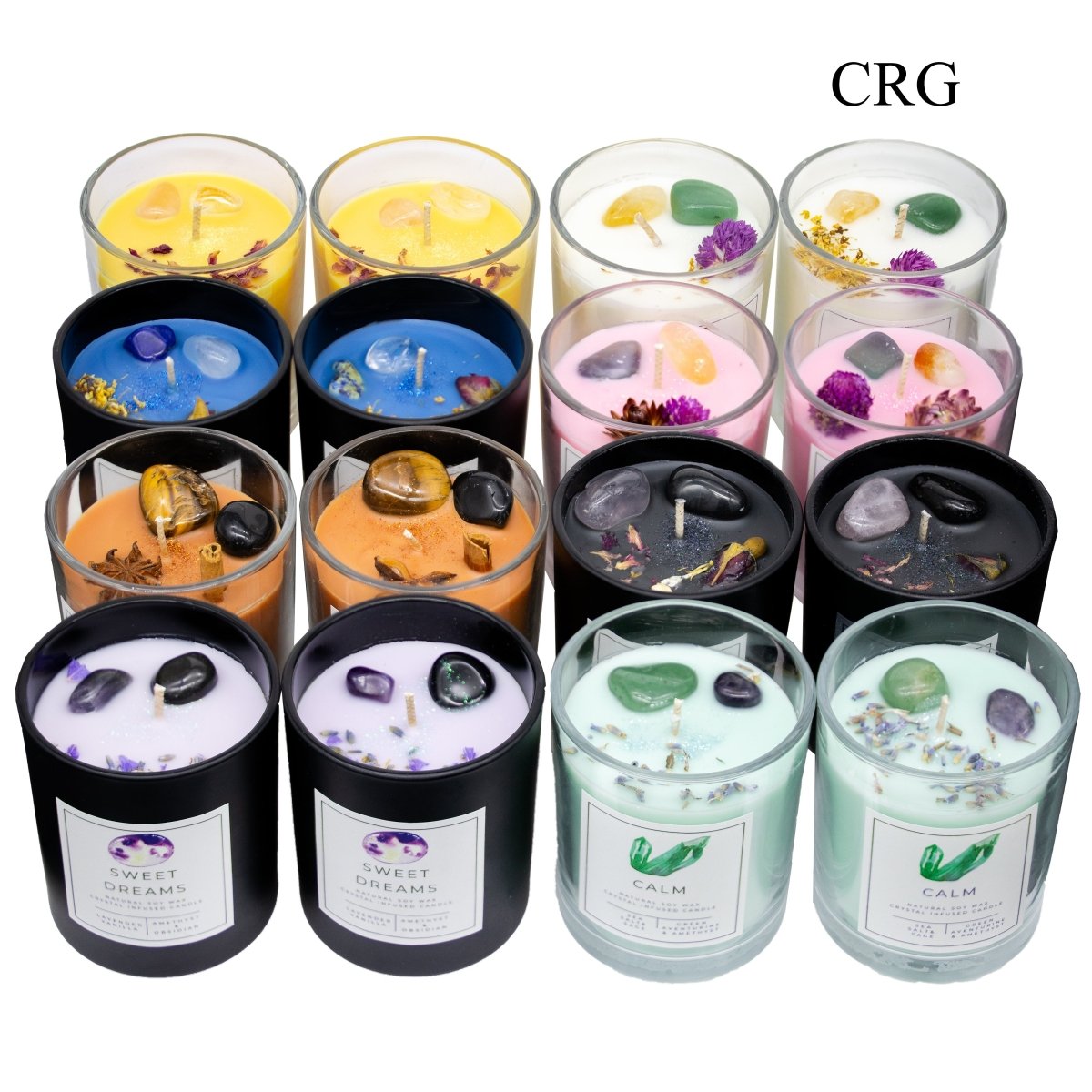 16 CANDLE SET - Mixed Gemstone Candles / Mixed Scents