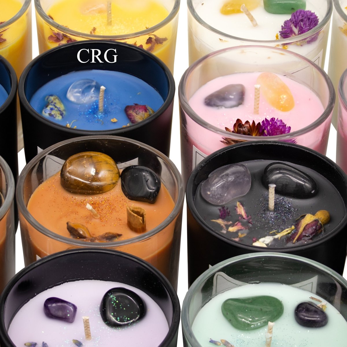 16 CANDLE SET - Mixed Gemstone Candles / Mixed Scents