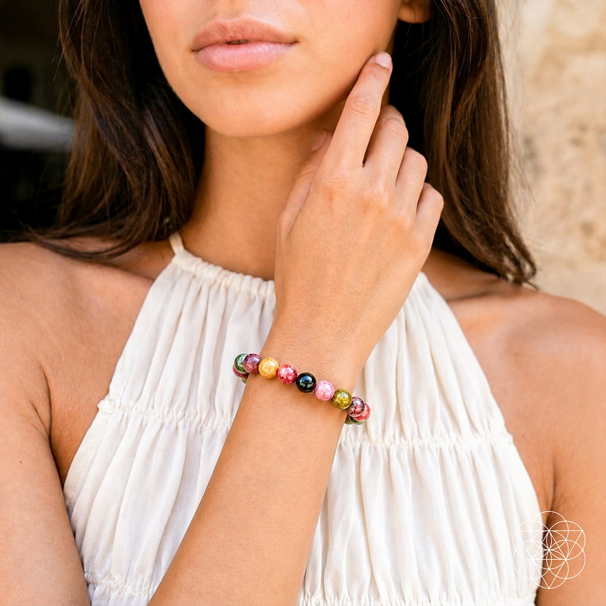 The Spiral Breaker - Rainbow Tourmaline Bracelet