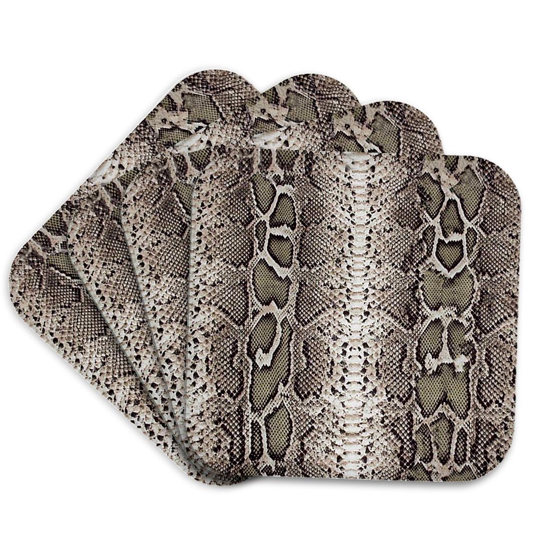 3dRose Janna Salak Designs Prints and Patterns - Grey Snakeskin Animal Print - Coasters (cst_20347)