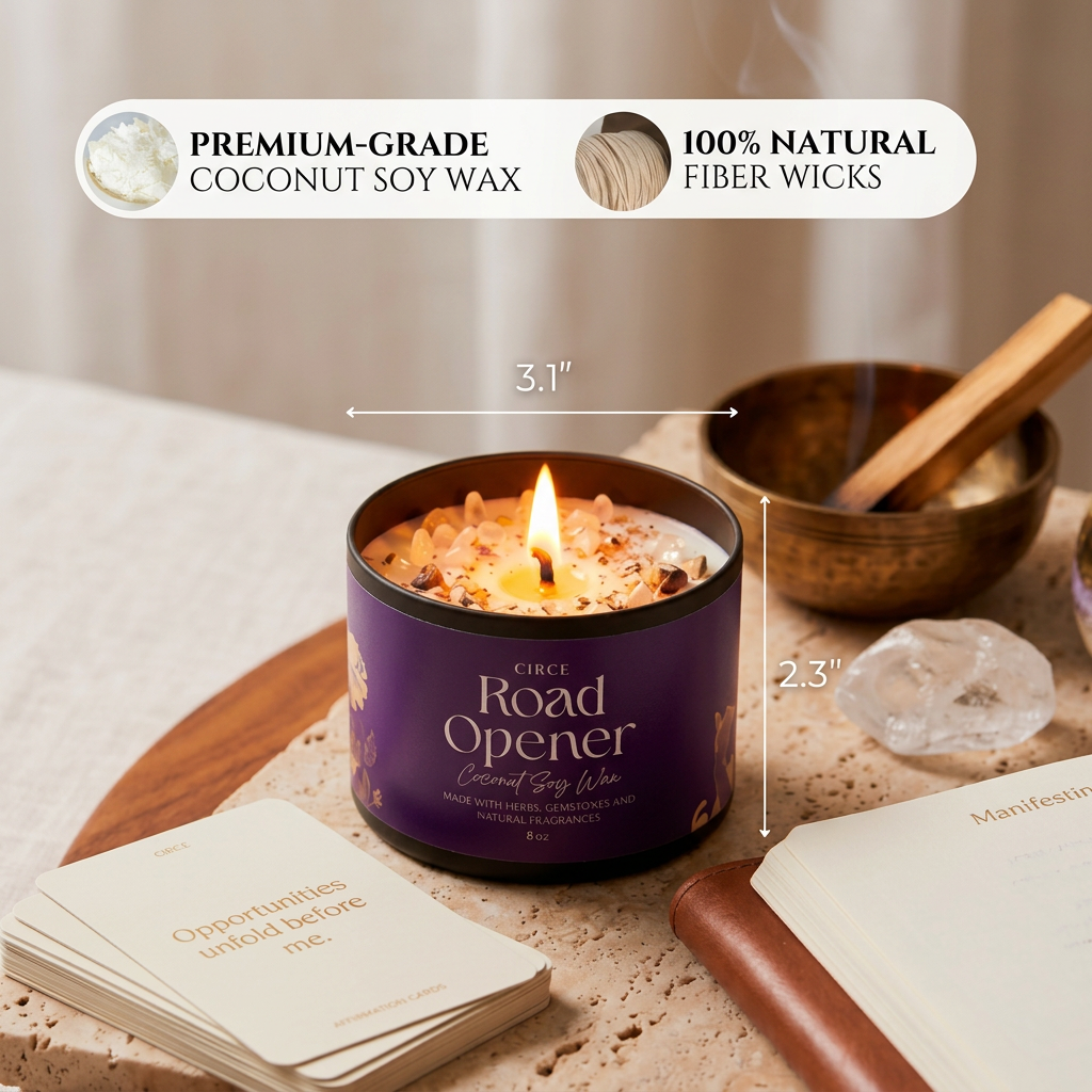 Road Opener Candle — 8 oz Ritual to Remove Obstacles