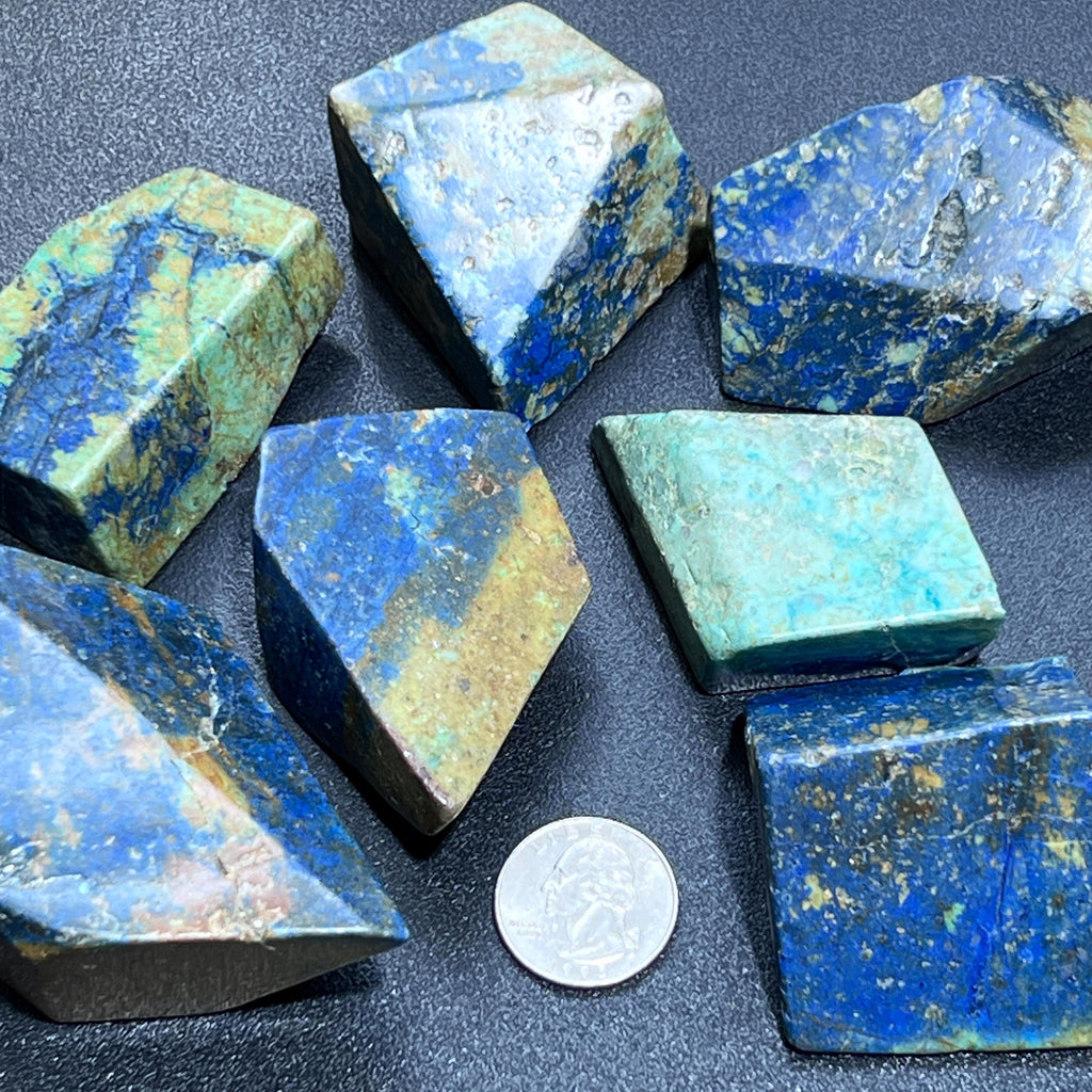 Azurite And Chrysocolla Free-form Shapes Carving