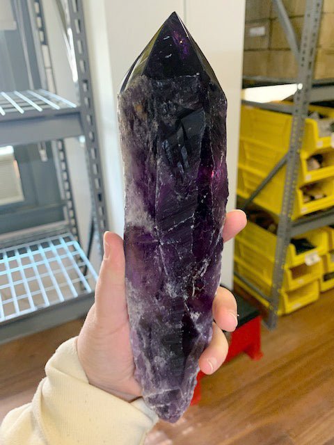 2 KILO LOT - Amethyst Top Polished Raw Scepter Points / 300-750 grams avg. per piece