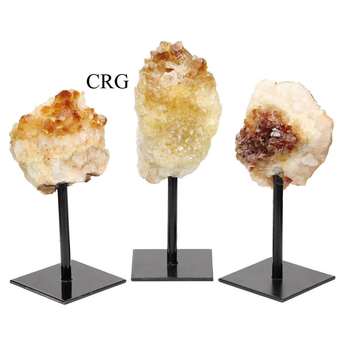 2 KILO LOT - Brazilian Citrine Druzy on Metal Stand / 4-5"