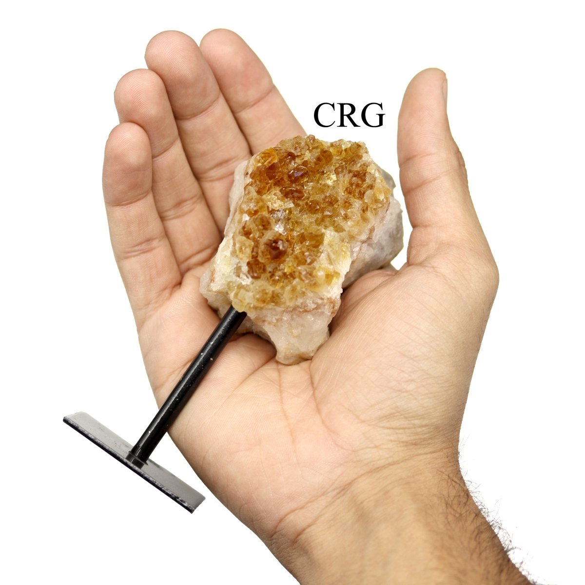 2 KILO LOT - Brazilian Citrine Druzy on Metal Stand / 4-5"
