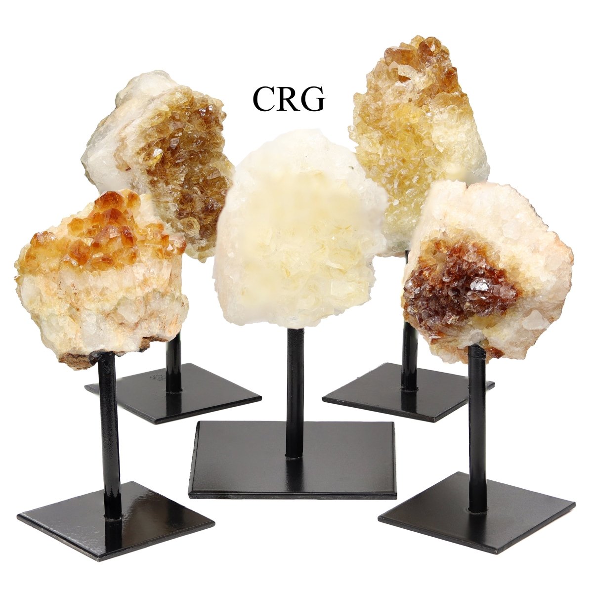 2 KILO LOT - Brazilian Citrine Druzy on Metal Stand / 4-5"