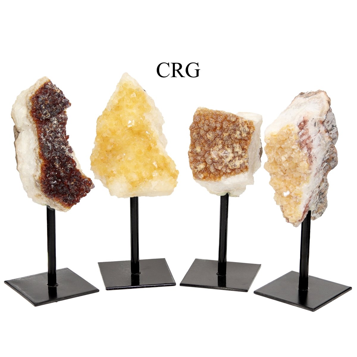 2 KILO LOT - Brazilian Citrine Druzy on Metal Stand / 4-5"