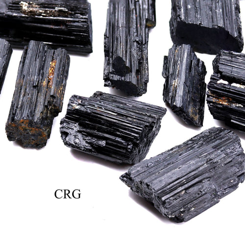 2 KILO LOT - Rough Black Tourmaline Crystals / Mixed Sizes