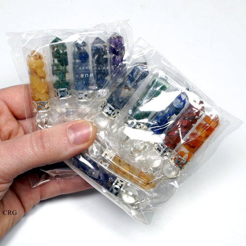 2 PACKS / SET OF 14 - MIXED! Orgonite Point Pendant w/ Crystal Ball / 1" Avg