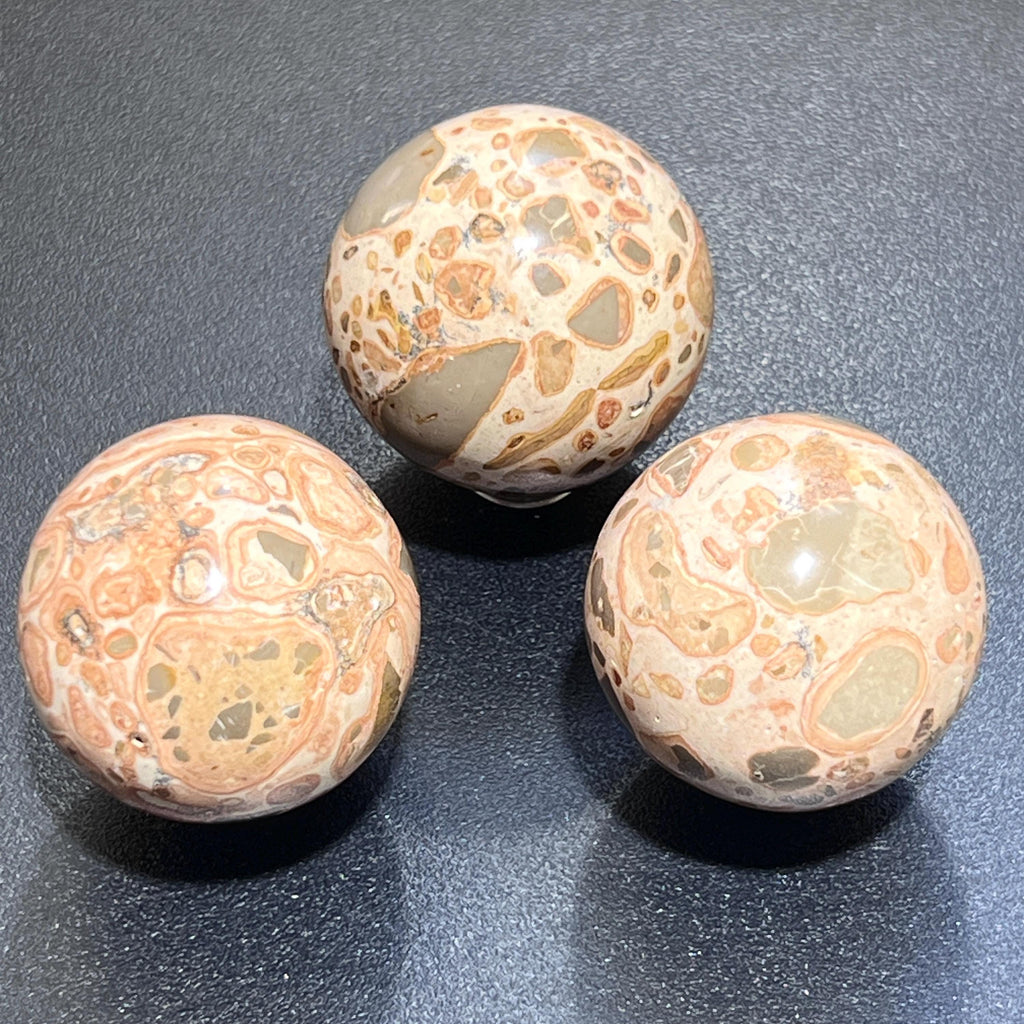 Leopardite Sphere Carving (1.5 Inch)(Leopard Skin Jasper)