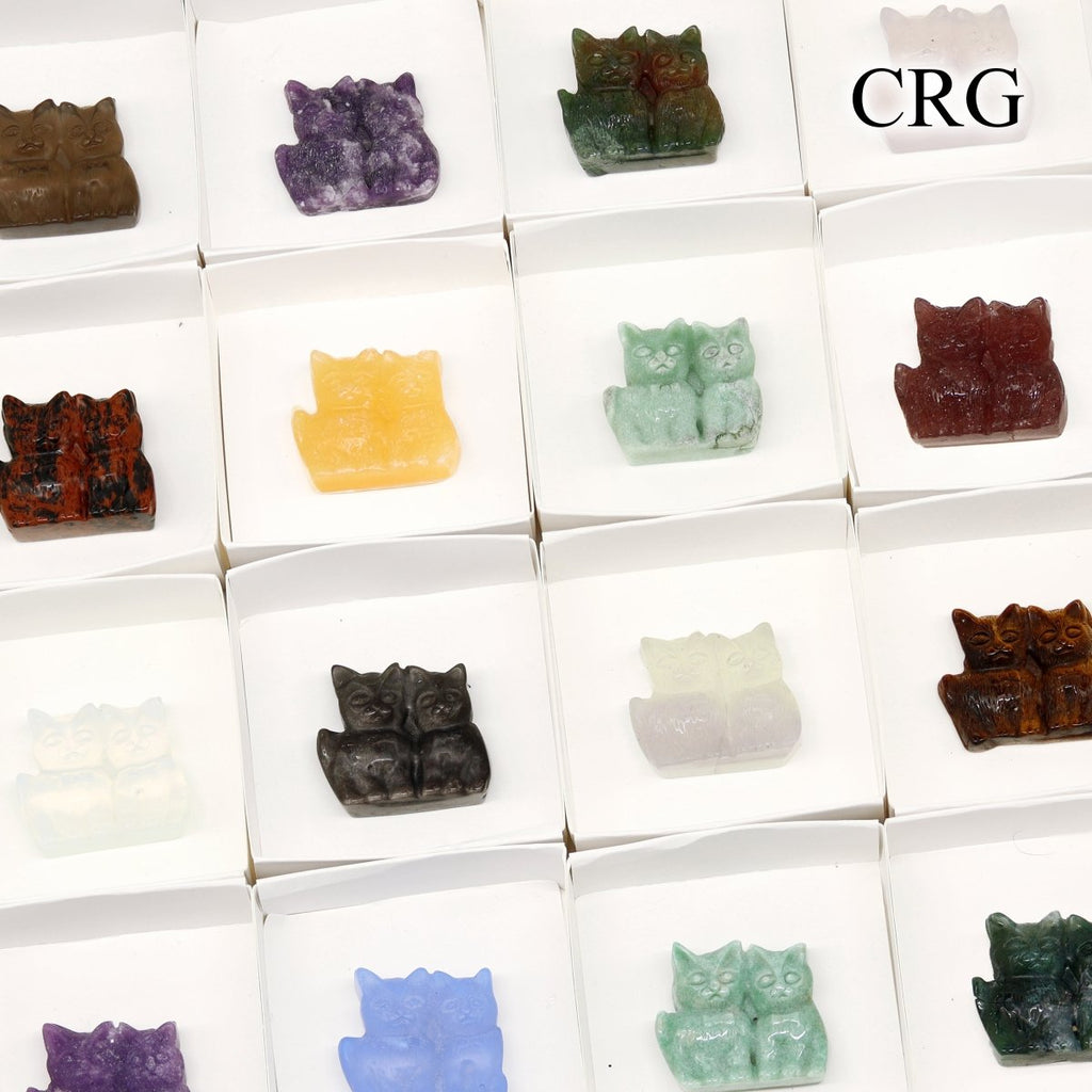 24 Piece Flat - Assorted Gemstone Bowtie Cats