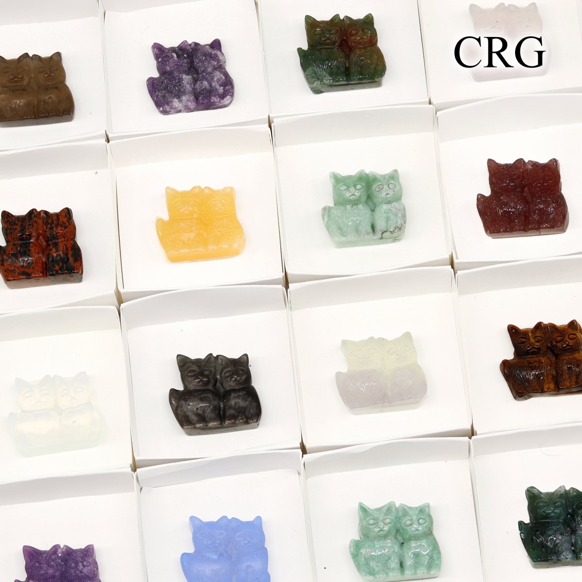 24 Piece Flat - Assorted Gemstone Bowtie Cats