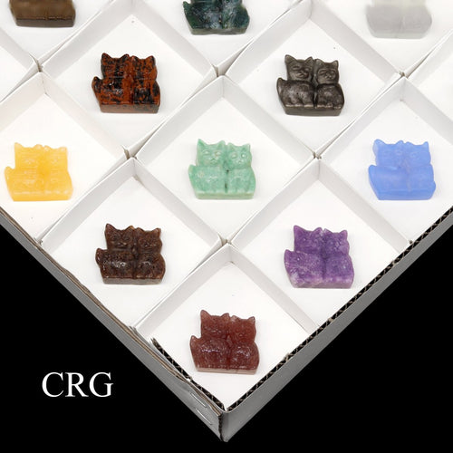 24 Piece Flat - Assorted Gemstone Bowtie Cats