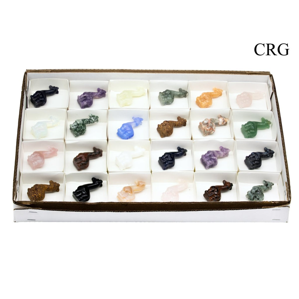 24 Piece Flat - Assorted Gemstone Giraffes / 2" Avg