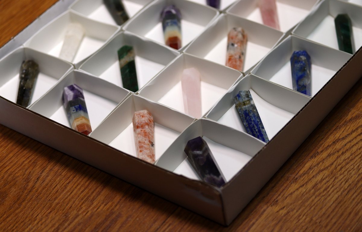 24 Piece Flat - Assorted Gemstone Obelisks from India / 1.5-3" Avg