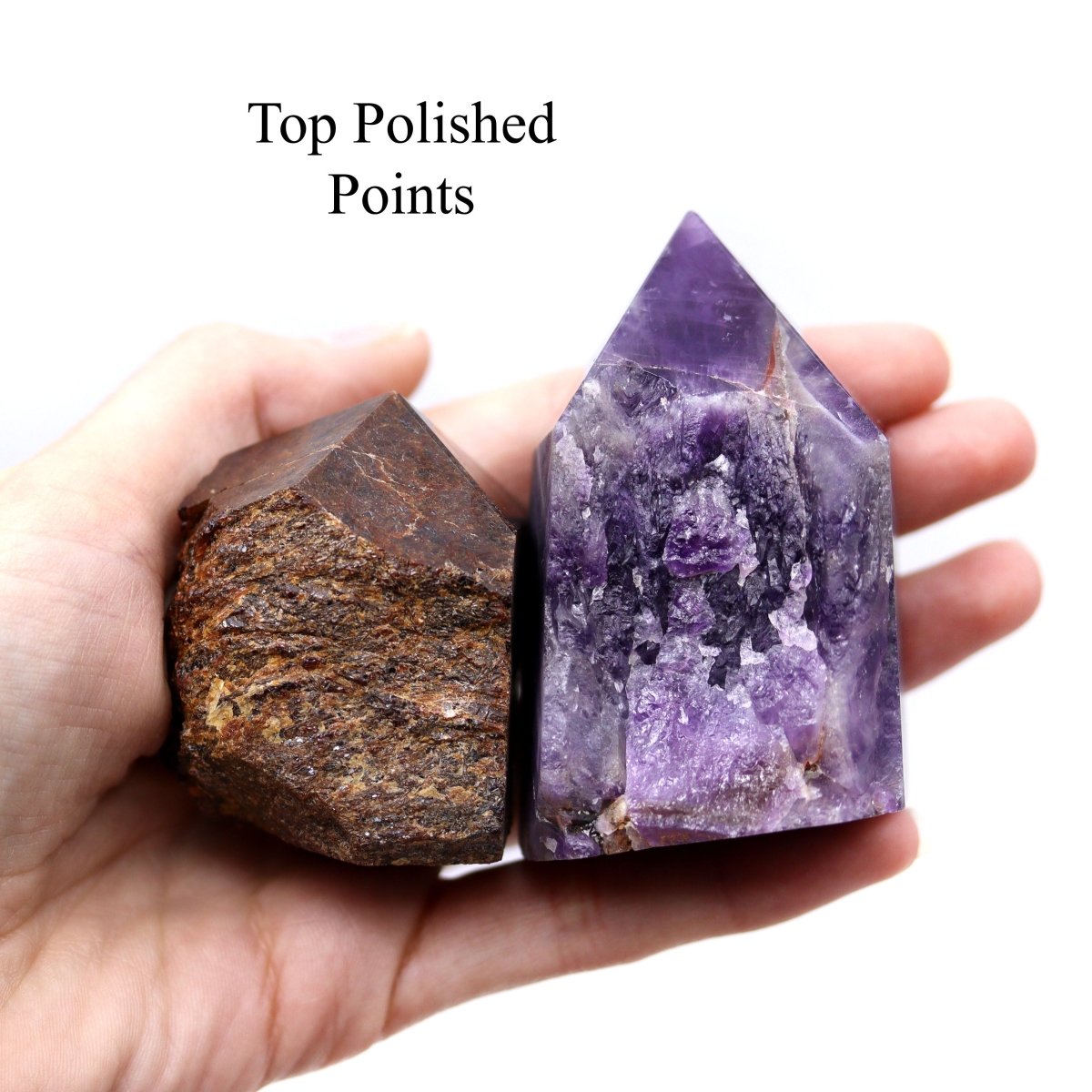 24 Piece Flat - Assorted Gemstone Top Polished Points from India