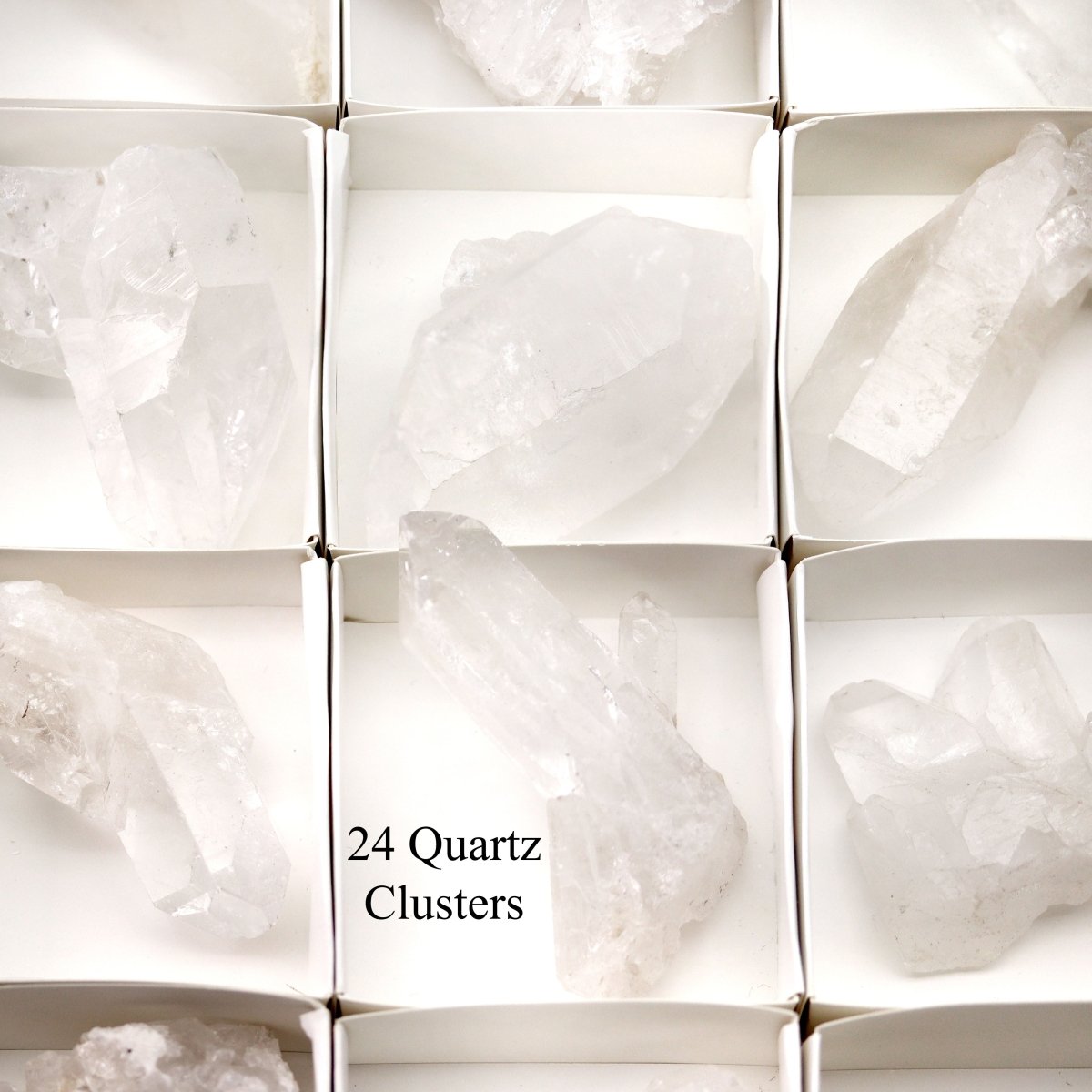 24 Piece Flat - Crystal Quartz Clusters from Brazil