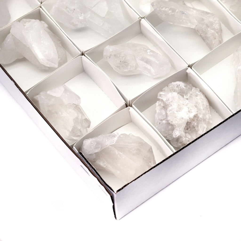 24 Piece Flat - Crystal Quartz Clusters from Brazil