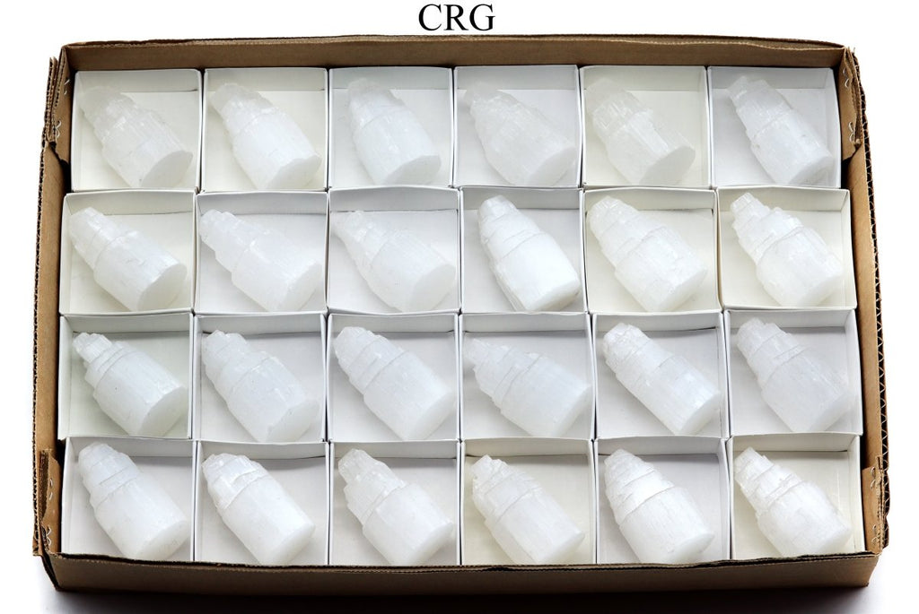 24 Piece Flat - Selenite Towers / 2-3" Average Size