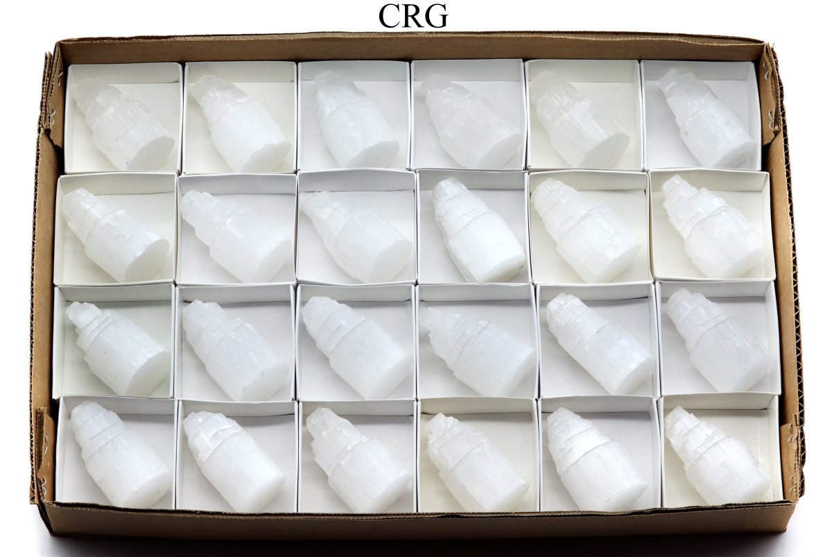 24 Piece Flat - Selenite Towers / 2-3" Average Size