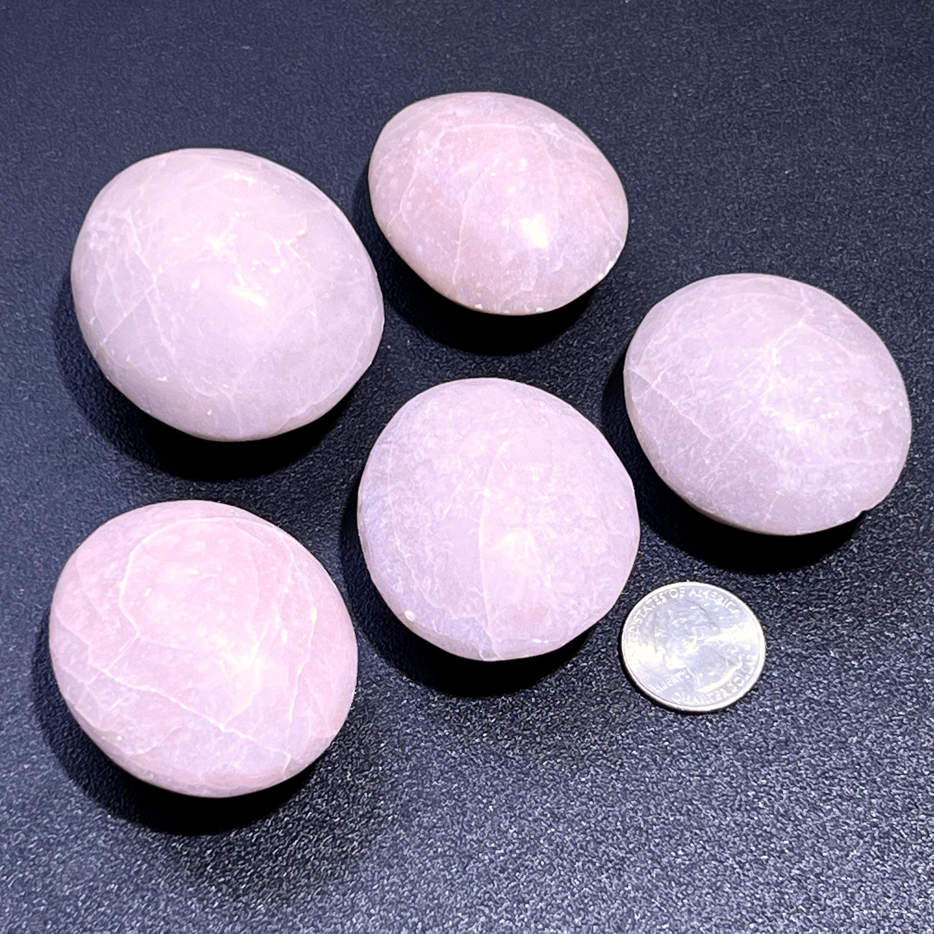 Pink Soapstone Palm Stone Carving Wholesale