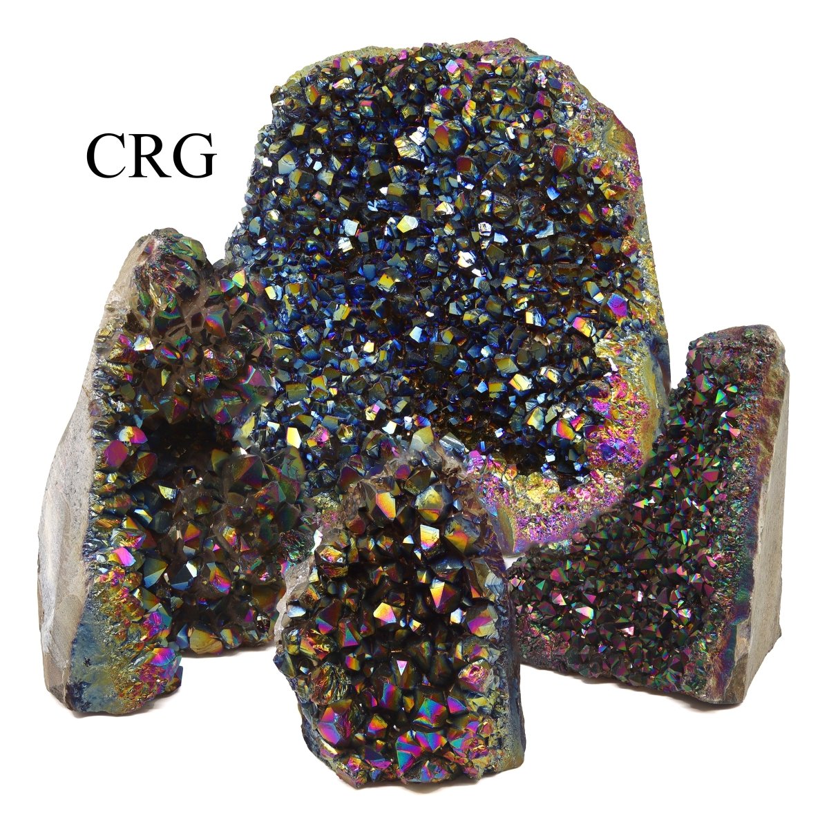 3 KILO LOT - Rough Titanium Amethyst Druzy w/ Cut Base - MIXED SIZES
