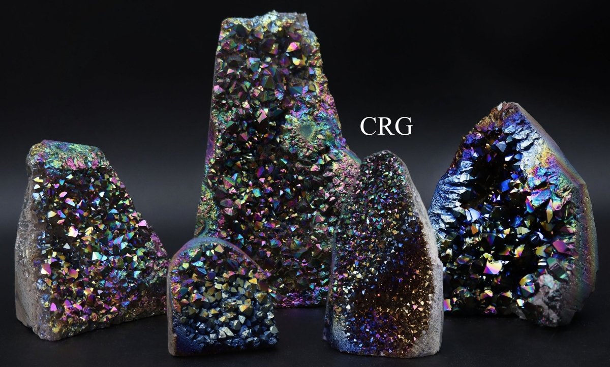 5 KILO LOT - Titanium Amethyst Druzy w/ Cut Base / 4-9" Avg