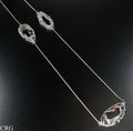 Oco Geode Triple Slice Necklace with Silver Plating (32 Inches) (1 Piece)
