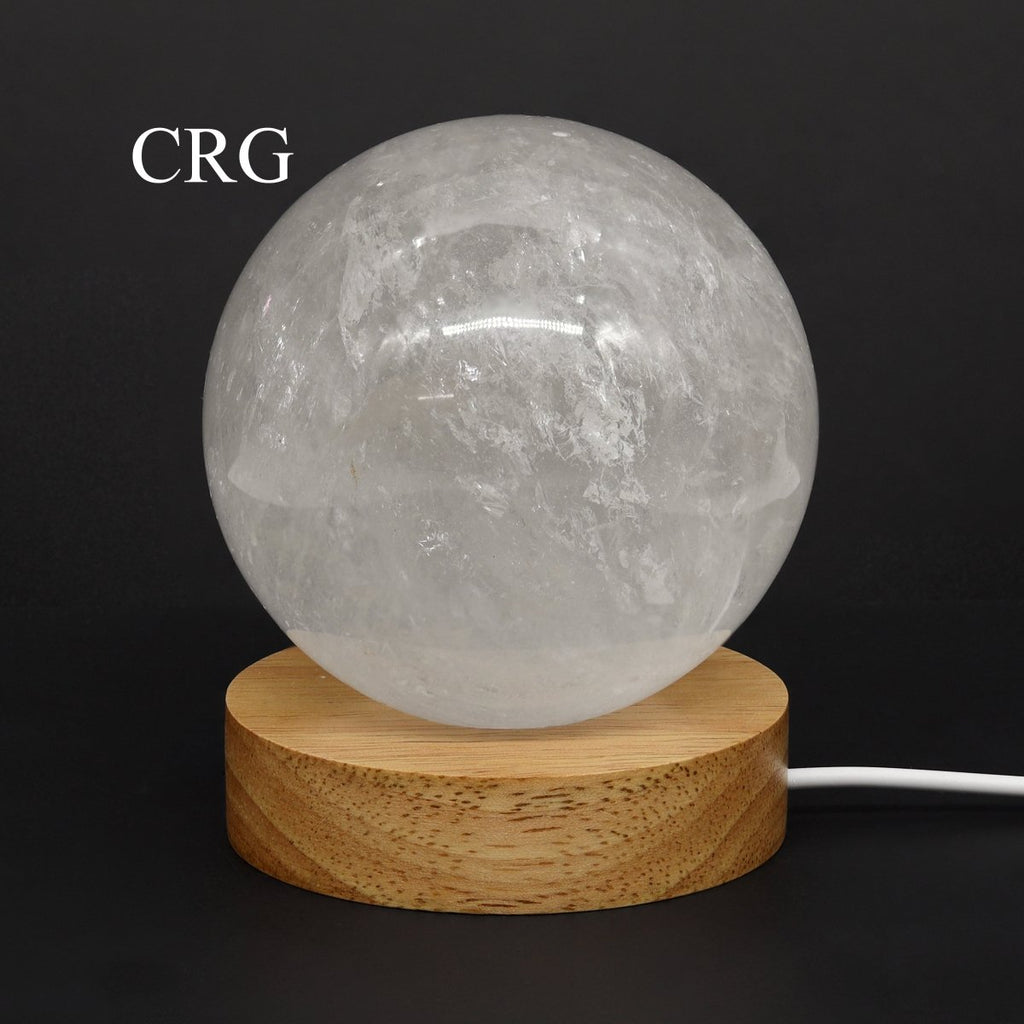 3" Round Wooden LED Color Changing Light Display Lamp Base