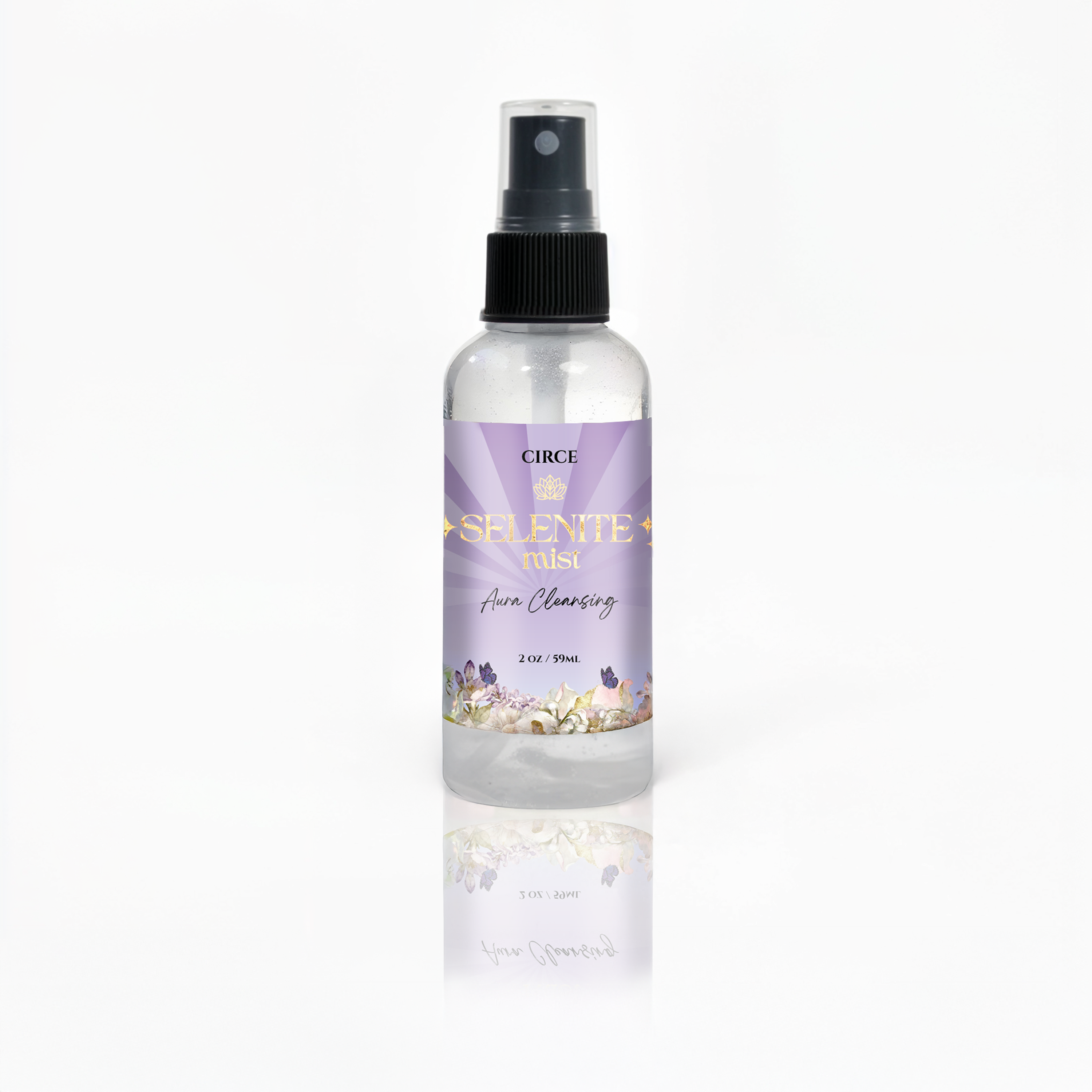 Selenite Aura Cleansing Mist – 2 oz Energy Clearing Spray | White Tea & Ginger