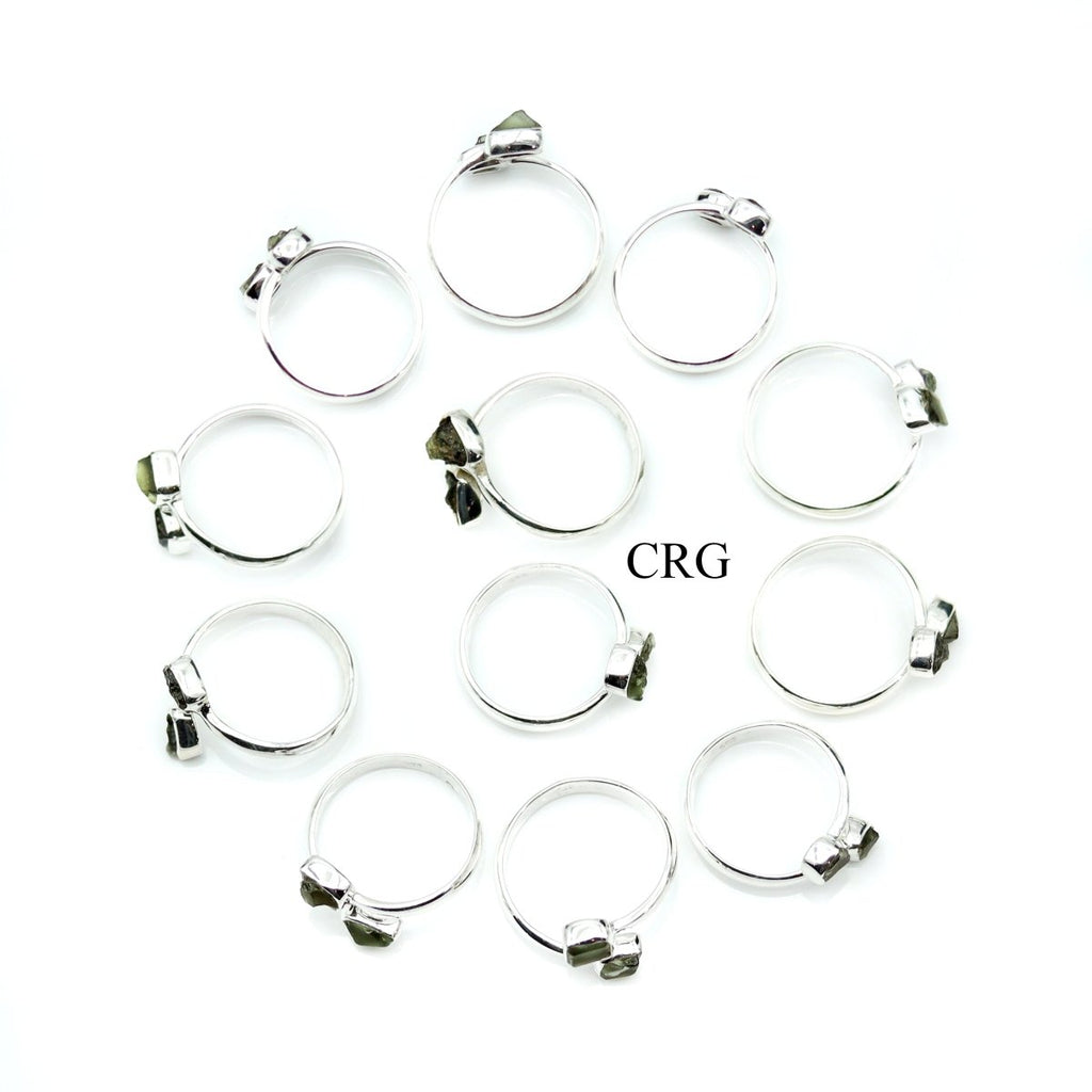 30 GRAM LOT - Moldavite 925 Sterling Silver Rings / ADJUSTABLE