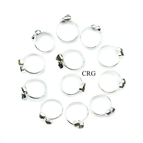 30 GRAM LOT - Moldavite 925 Sterling Silver Rings / ADJUSTABLE