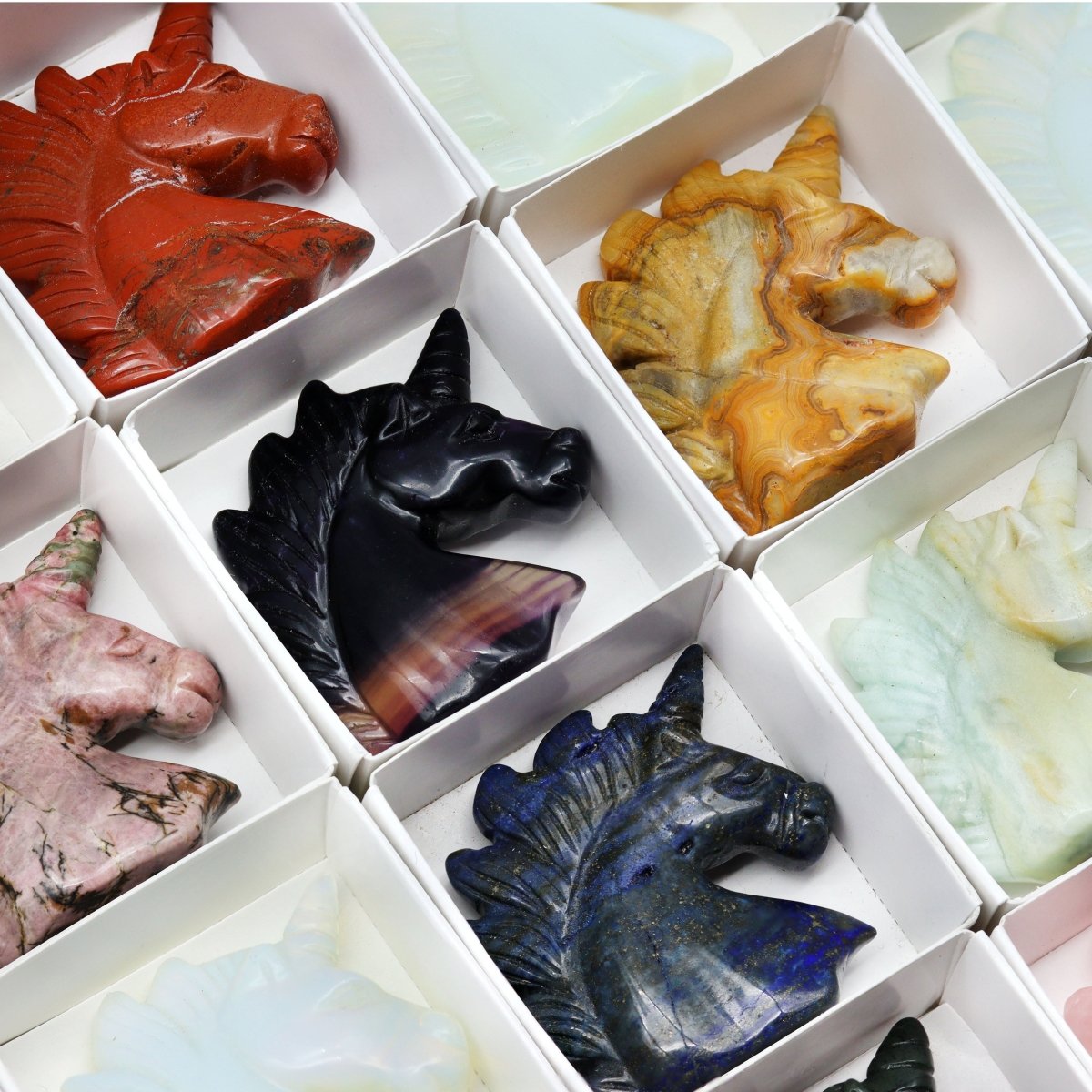 35 PC FLAT - Assorted Gemstone Unicorns / WHOLESALE FLAT